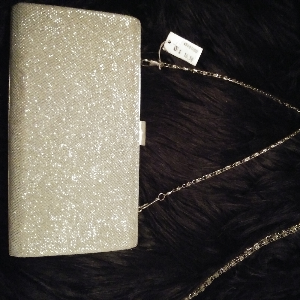 Brand New Rhinestone Clutch Bag with Chain